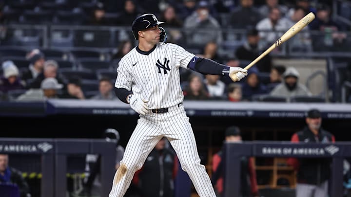 Apr 1, 2025; Bronx, New York, USA; New York Yankees first baseman Paul Goldschmidt (48) holds a torpedo bat as he steps up to the plate in the third inning against the Arizona Diamondbacks at Yankee Stadium. Mandatory Credit: Wendell Cruz-Imagn Images Apr 1, 2025; Bronx, New York, USA; New York Yankees first baseman Paul Goldschmidt (48) holds a torpedo bat as he steps up to the plate in the third inning against the Arizona Diamondbacks at Yankee Stadium. Mandatory Credit: Wendell Cruz-Imagn Images