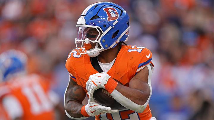 Denver Broncos running back RJ Harvey (12) runs with the ball during the game against the Los Angeles Chargers during the first half at Empower Field at Mile High. Mandatory Credit: Isaiah J. Downing-Imagn Images Denver Broncos running back RJ Harvey (12) runs with the ball during the game against the Los Angeles Chargers during the first half at Empower Field at Mile High. Mandatory Credit: Isaiah J. Downing-Imagn Images