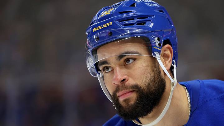 Mar 31, 2026; Buffalo, New York, USA;  Buffalo Sabres left wing Jordan Greenway (12) during a stoppage in play against the New York Islanders at KeyBank Center. Mandatory Credit: Timothy T. Ludwig-Imagn Images
