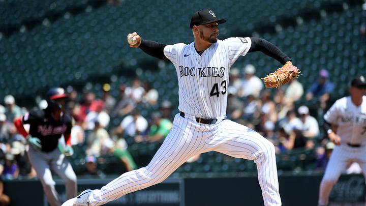 Jul 22, 2026; Denver, Colorado, USA; Colorado Rockies pitcher Gabriel Hughes (43) pitches in the second inning against the Washington Nationals at Coors Field. Mandatory Credit: Christopher Hanewinckel-Imagn Images Jul 22, 2026; Denver, Colorado, USA; Colorado Rockies pitcher Gabriel Hughes (43) pitches in the second inning against the Washington Nationals at Coors Field. Mandatory Credit: Christopher Hanewinckel-Imagn Images