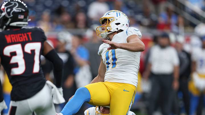 Aug 13, 2026; Houston, Texas, USA; Los Angeles Chargers kicker Cameron Dicker (11) kicks a field goal during the game against the Houston Texans at Reliant Stadium. Mandatory Credit: Troy Taormina-Imagn Images Aug 13, 2026; Houston, Texas, USA; Los Angeles Chargers kicker Cameron Dicker (11) kicks a field goal during the game against the Houston Texans at Reliant Stadium. Mandatory Credit: Troy Taormina-Imagn Images
