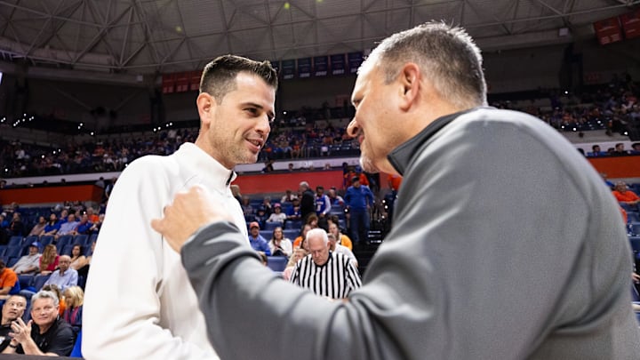 Jan 24, 2024; Gainesville, Florida, USA; Florida Gators head coach Todd Golden and Mississippi State