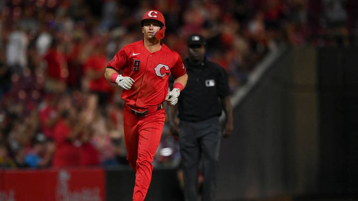 Sep 5, 2026; Cincinnati, Ohio, USA; Cincinnati Reds second baseman Matt McLain (9) rounds the bases after a solo home run against the Milwaukee Brewers during the seventh inning at Great American Ball Park. Mandatory Credit: Tanner Pearson-Imagn Images Sep 5, 2026; Cincinnati, Ohio, USA; Cincinnati Reds second baseman Matt McLain (9) rounds the bases after a solo home run against the Milwaukee Brewers during the seventh inning at Great American Ball Park. Mandatory Credit: Tanner Pearson-Imagn Images