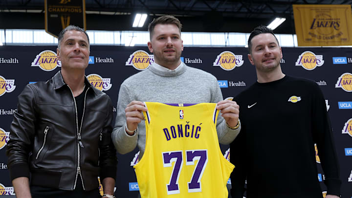 Los Angeles Lakers Introduce Luka Doncic, Maxi Kleber & Markieff Morris