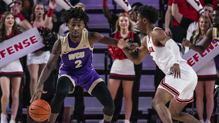 Dec 20, 2021; Athens, Georgia, USA; Western Carolina Catamounts guard Vonterius Woolbright (2)