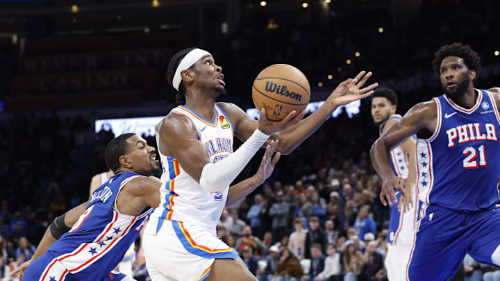 Nov 25, 2023; Oklahoma City, Oklahoma, USA; Oklahoma City Thunder guard Shai Gilgeous-Alexander (2)