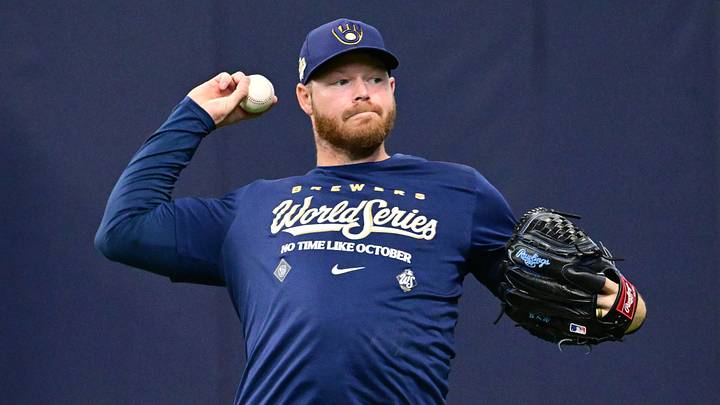 Oct 23, 2026; Milwaukee, Wisconsin, USA; Milwaukee Brewers pitcher Brandon Woodruff (53) warms up before game one of the 2026 World Series against the Tampa Bay Rays at American Family Field. Mandatory Credit: Benny Sieu-Imagn Images Oct 23, 2026; Milwaukee, Wisconsin, USA; Milwaukee Brewers pitcher Brandon Woodruff (53) warms up before game one of the 2026 World Series against the Tampa Bay Rays at American Family Field. Mandatory Credit: Benny Sieu-Imagn Images