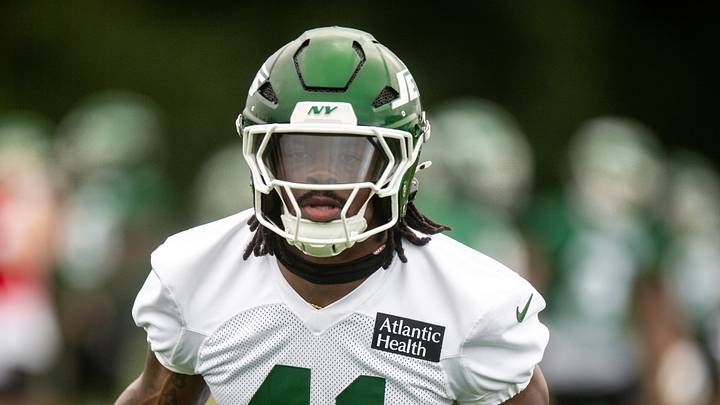 New York Jets linebacker Marcelino McCrary-Ball New York Jets linebacker Marcelino McCrary-Ball