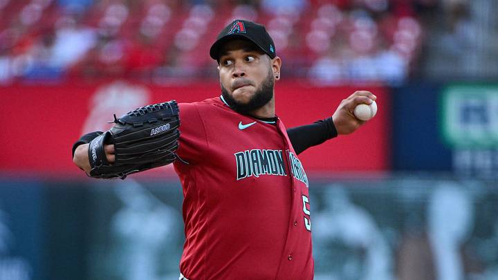 Jun 23, 2026; St. Louis, Missouri, USA; Arizona Diamondbacks starting pitcher Eduardo Rodriguez (57) pitches against the St. Louis Cardinals during the first inning at Busch Stadium. Mandatory Credit: Jeff Curry-Imagn Images Jun 23, 2026; St. Louis, Missouri, USA; Arizona Diamondbacks starting pitcher Eduardo Rodriguez (57) pitches against the St. Louis Cardinals during the first inning at Busch Stadium. Mandatory Credit: Jeff Curry-Imagn Images