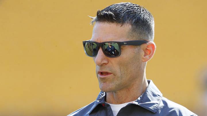 Aug 9, 2024; Pittsburgh, Pennsylvania, USA;  Houston Texans general manager Nick Caserio on the field before a game against the Pittsburgh Steelers at Acrisure Stadium. Mandatory Credit: Charles LeClaire-Imagn Images