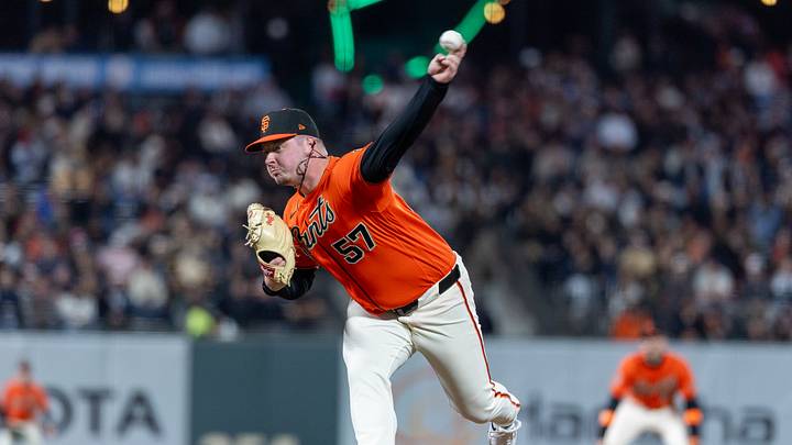 Sep 11, 2026; San Francisco, California, USA; San Francisco Giants pitcher Philip Abner (57) throws a pitch during the ninth inning against the San Diego Padres at Oracle Park. Mandatory Credit: Bob Kupbens-Imagn Images Sep 11, 2026; San Francisco, California, USA; San Francisco Giants pitcher Philip Abner (57) throws a pitch during the ninth inning against the San Diego Padres at Oracle Park. Mandatory Credit: Bob Kupbens-Imagn Images