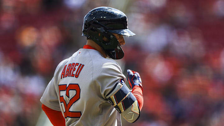 Mar 29, 2026; Cincinnati, Ohio, USA; Boston Red Sox outfielder Wilyer Abreu (52) runs the bases after hitting a two-run home run in the fourth inning against the Cincinnati Reds at Great American Ball Park. Mandatory Credit: Katie Stratman-Imagn Images