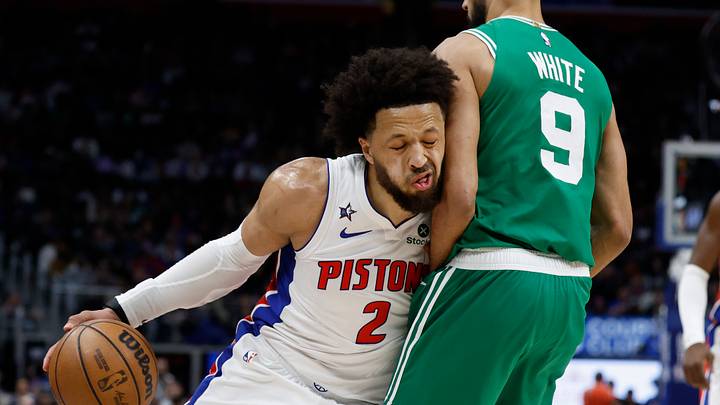 Jan 19, 2026; Detroit, Michigan, USA; Detroit Pistons guard Cade Cunningham (2) drives against Boston Celtics guard Derrick White (9) in the second half at Little Caesars Arena. Mandatory Credit: Rick Osentoski-Imagn Images Jan 19, 2026; Detroit, Michigan, USA; Detroit Pistons guard Cade Cunningham (2) drives against Boston Celtics guard Derrick White (9) in the second half at Little Caesars Arena. Mandatory Credit: Rick Osentoski-Imagn Images