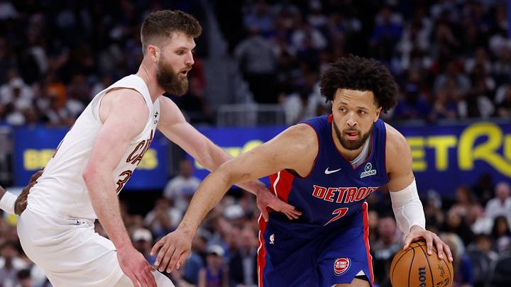 May 17, 2026; Detroit, Michigan, USA; Detroit Pistons guard Cade Cunningham (2) dribbles against Cleveland Cavaliers forward/center Dean Wade (32) in the second half during game seven of the second round of the 2026 NBA Playoffs at Little Caesars Arena. Mandatory Credit: Rick Osentoski-Imagn Images May 17, 2026; Detroit, Michigan, USA; Detroit Pistons guard Cade Cunningham (2) dribbles against Cleveland Cavaliers forward/center Dean Wade (32) in the second half during game seven of the second round of the 2026 NBA Playoffs at Little Caesars Arena. Mandatory Credit: Rick Osentoski-Imagn Images
