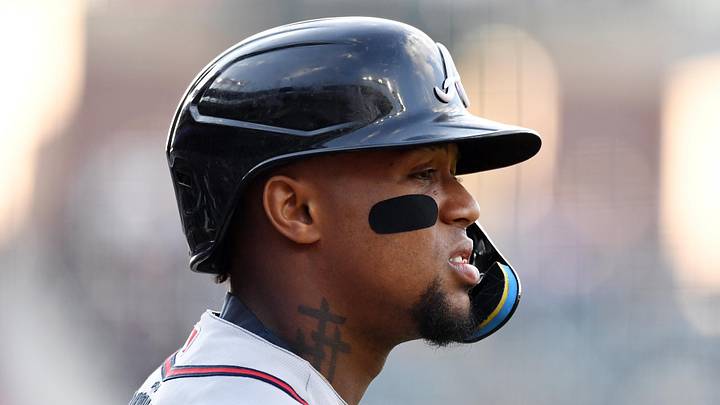 May 1, 2026; Denver, Colorado, USA; Atlanta Braves outfielder Ronald Acuna Jr. (13) before his at bad during the first inning against the Colorado Rockies at Coors Field. Mandatory Credit: Christopher Hanewinckel-Imagn Images