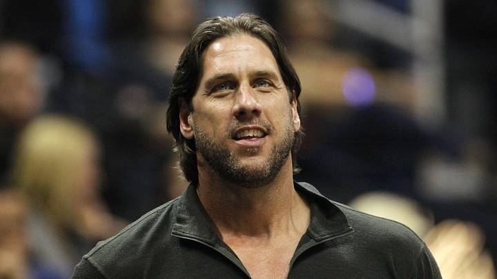 Feb 19, 2016; Atlanta, GA, USA; Atlanta Braves former relief pitcher John Rocker watches a game between the Miami Heat and Atlanta Hawks in the first quarter at Philips Arena. Mandatory Credit: Brett Davis-Imagn Images
