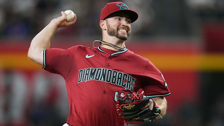 Arizona Diamondbacks' Bryce Jarvis (40) pitches against the Seattle Mariners at Chase Field in Phoenix on June 10, 2025. Arizona Diamondbacks' Bryce Jarvis (40) pitches against the Seattle Mariners at Chase Field in Phoenix on June 10, 2025.