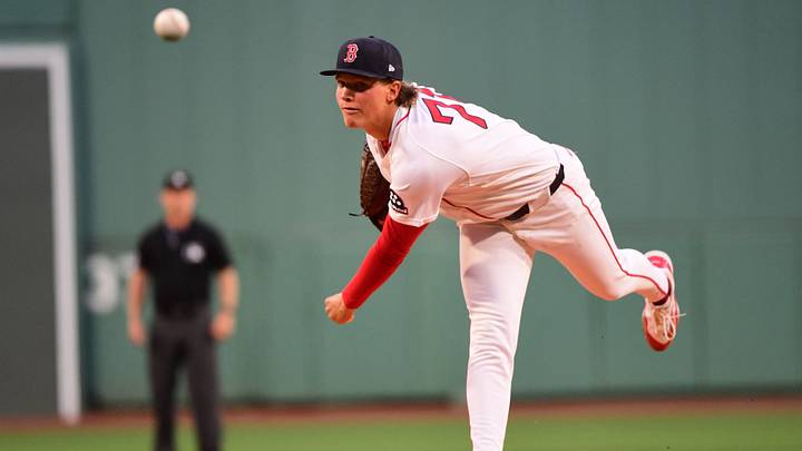 Jun 14, 2026; Boston, Massachusetts, USA;  Boston Red Sox pitcher Connelly Early (71) pitches during the first inning against the Texas Rangers at Fenway Park. Mandatory Credit: Bob DeChiara-Imagn Images