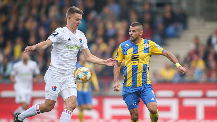 Florian Dietz (l.) noch im Unterhaching-Trikot