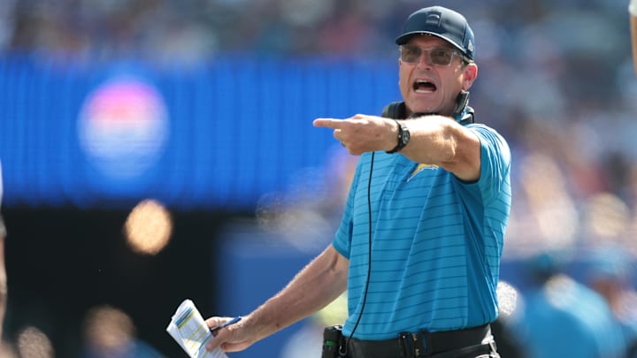 Los Angeles Chargers head coach Jim Harbaugh