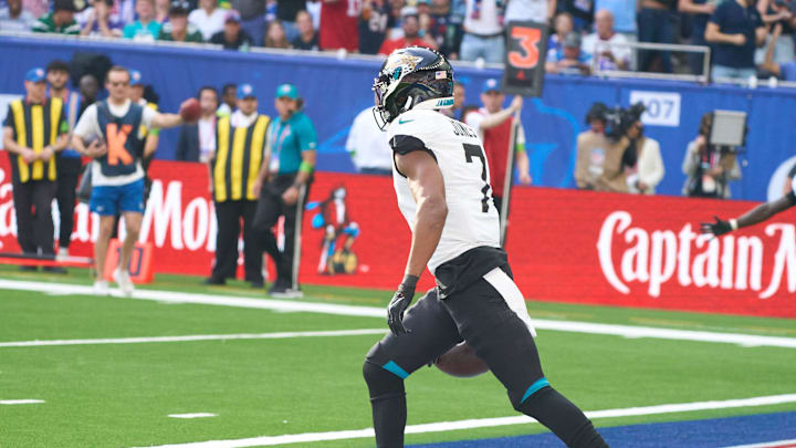 Oct 8, 2023; London, United Kingdom; Jacksonville Jaguars wide receiver Zay Jones (7).