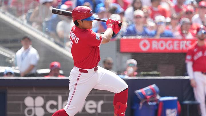 Jul 1, 2026; Toronto, Ontario, CAN; Toronto Blue Jays third baseman Kazuma Okamoto (7) hits a RBI single against the New York Mets during the first inning at Rogers Centre. Mandatory Credit: Nick Turchiaro-Imagn Images Jul 1, 2026; Toronto, Ontario, CAN; Toronto Blue Jays third baseman Kazuma Okamoto (7) hits a RBI single against the New York Mets during the first inning at Rogers Centre. Mandatory Credit: Nick Turchiaro-Imagn Images