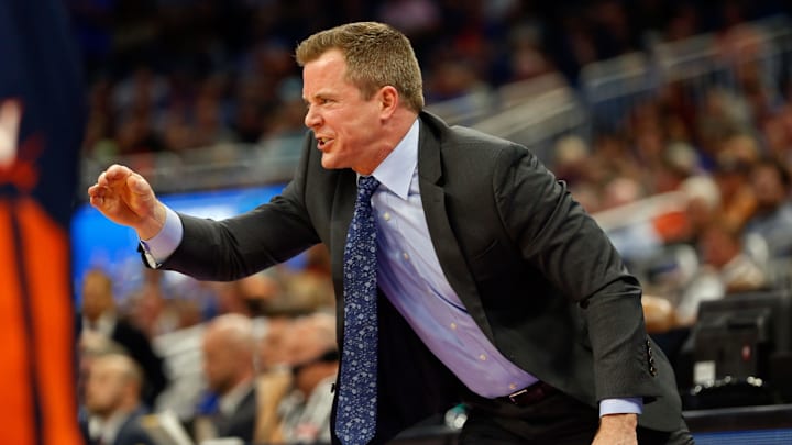 Mar 18, 2017; Orlando, FL, USA; Florida Gators assistant coach Dusty May calls a play during the first half in the second round of the 2017 NCAA Tournament at Amway Center. Mandatory Credit: Kim Klement-Imagn Images Mar 18, 2017; Orlando, FL, USA; Florida Gators assistant coach Dusty May calls a play during the first half in the second round of the 2017 NCAA Tournament at Amway Center. Mandatory Credit: Kim Klement-Imagn Images