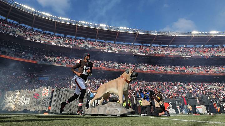 Cleveland Browns quarterback Shedeur Sanders (12) takes the field before an NFL football game at Huntington Bank Field, Dec. 21, 2025, in Cleveland, Ohio. Cleveland Browns quarterback Shedeur Sanders (12) takes the field before an NFL football game at Huntington Bank Field, Dec. 21, 2025, in Cleveland, Ohio.