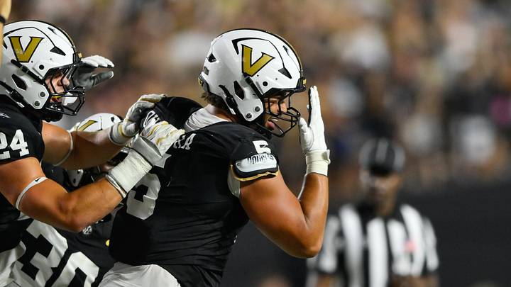 Sep 5, 2026; Nashville, Tennessee, USA; Vanderbilt Commodores defensive lineman Issa Ouattara (5) celebrates after sacking Austin Peay Governors quarterback Chris Parson (not pictured) during the second half at FirstBank Stadium. Mandatory Credit: Steve Roberts-Imagn Images Sep 5, 2026; Nashville, Tennessee, USA; Vanderbilt Commodores defensive lineman Issa Ouattara (5) celebrates after sacking Austin Peay Governors quarterback Chris Parson (not pictured) during the second half at FirstBank Stadium. Mandatory Credit: Steve Roberts-Imagn Images