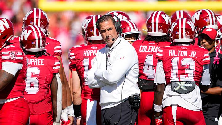 Oct 3, 2026; Madison, Wisconsin, USA;  Wisconsin Badgers head coach Luke Fickell looks on during the =*q= against = at Camp Randall Stadium. Mandatory Credit: Jeff Hanisch-Imagn Images