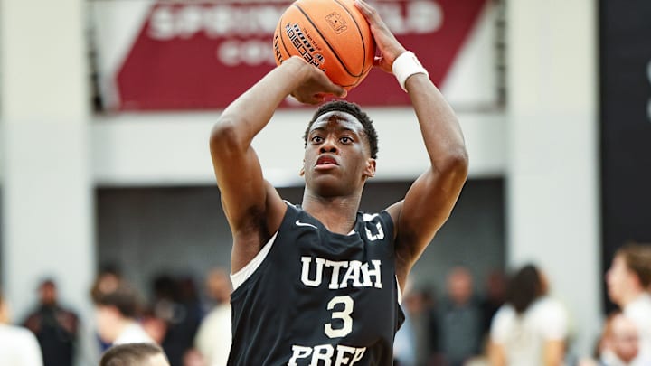 Utah Prep's AJ Dybantsa, of Brockton, during a game vs. Montverde Academy the HoopHall Classic at Springfield College on Sunday, Jan. 19, 2025.