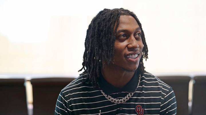 Oklahoma Sooners running back Daylan Smothers  speaks to media during a press conference in Norman, Okla., Thursday, Feb. 16, 2023.

Ou Sooners Football