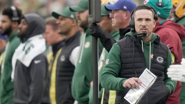 Green Bay Packers head coach Matt LaFleur is shown during the first quarter of their game against the Minnesota Vikings Sunday, November 23, 2025 at Lambeau Field in Green Bay, Wisconsin.