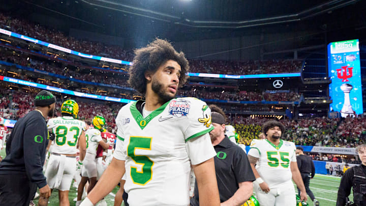 Oregon QB Dante Moore got some slightly hesitant praise from Josh Pate heading into a massive 2026 season. Oregon QB Dante Moore got some slightly hesitant praise from Josh Pate heading into a massive 2026 season.