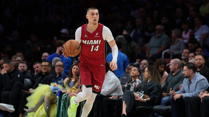 Jan 13, 2026; Miami, Florida, USA; Miami Heat guard Tyler Herro (14) dribbles the basketball against the Phoenix Suns during the first quarter at Kaseya Center. Mandatory Credit: Sam Navarro-Imagn Images Jan 13, 2026; Miami, Florida, USA; Miami Heat guard Tyler Herro (14) dribbles the basketball against the Phoenix Suns during the first quarter at Kaseya Center. Mandatory Credit: Sam Navarro-Imagn Images