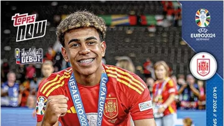 Lamine Yamal's Topps Now card from the 2024 Euro final Lamine Yamal's Topps Now card from the 2024 Euro final