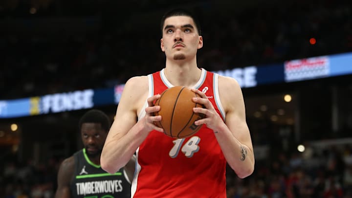 Apr 10, 2025; Memphis, Tennessee, USA; Memphis Grizzlies center Zach Edey (14) reacts during the fourth quarter against the Minnesota Timberwolves at FedExForum. Mandatory Credit: Petre Thomas-Imagn Images Apr 10, 2025; Memphis, Tennessee, USA; Memphis Grizzlies center Zach Edey (14) reacts during the fourth quarter against the Minnesota Timberwolves at FedExForum. Mandatory Credit: Petre Thomas-Imagn Images