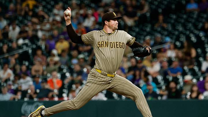 Sep 14, 2026; Denver, Colorado, USA; San Diego Padres relief pitcher Mason Miller (22) pitches in the ninth inning against the Colorado Rockies at Coors Field. Mandatory Credit: Isaiah J. Downing-Imagn Images Sep 14, 2026; Denver, Colorado, USA; San Diego Padres relief pitcher Mason Miller (22) pitches in the ninth inning against the Colorado Rockies at Coors Field. Mandatory Credit: Isaiah J. Downing-Imagn Images