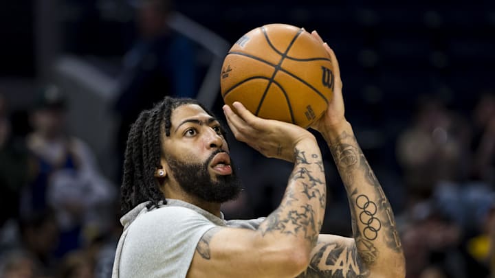 Davis warms up before a game. 