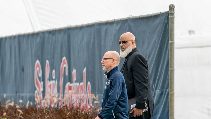 Major League Baseball Players Association executive director Tony Clark, right, and chief negotiator Bruce Meyer arrive for negotiations with the players union in an attempt to reach an agreement to salvage March 31 openers and a 162-game season, March 1, 2022, at Roger Dean Stadium in Jupiter, Florida. Major League Baseball Players Association executive director Tony Clark, right, and chief negotiator Bruce Meyer arrive for negotiations with the players union in an attempt to reach an agreement to salvage March 31 openers and a 162-game season, March 1, 2022, at Roger Dean Stadium in Jupiter, Florida.