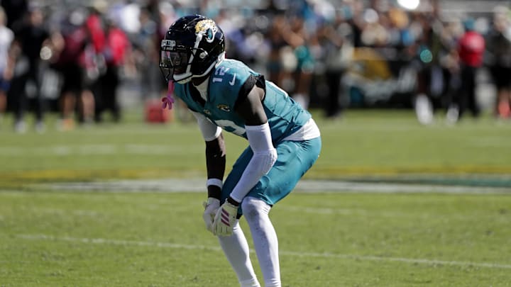 Oct 12, 2025; Jacksonville, Florida, USA; Jacksonville Jaguars wide receiver Travis Hunter (12) reacts after a play during the second half against the Seattle Seahawks at EverBank Stadium. Mandatory Credit: Travis Register-Imagn Images Oct 12, 2025; Jacksonville, Florida, USA; Jacksonville Jaguars wide receiver Travis Hunter (12) reacts after a play during the second half against the Seattle Seahawks at EverBank Stadium. Mandatory Credit: Travis Register-Imagn Images