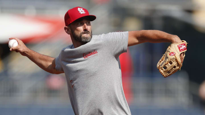 Jul 23, 2024; Pittsburgh, Pennsylvania, USA;  St. Louis Cardinals infielder Matt Carpenter (13) warms up before a game against the Pittsburgh Pirates at PNC Park. Mandatory Credit: Charles LeClaire-Imagn Images