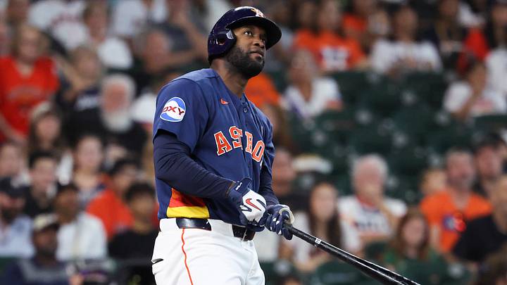 Houston Astros designated hitter Yordan Alvarez looks up after hitting a home run. Credit: Troy Taormina-Imagn Images Houston Astros designated hitter Yordan Alvarez looks up after hitting a home run. Credit: Troy Taormina-Imagn Images