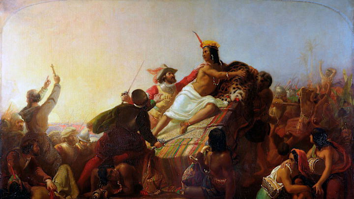 'Francisco Pizarro Seizing the Inca of Peru' by John Everett Millais, 1846. 