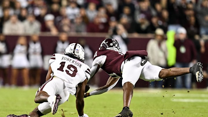 Nov 11, 2023; College Station, Texas, USA; Texas A&M Aggies defensive back Deuce Harmon (11)
