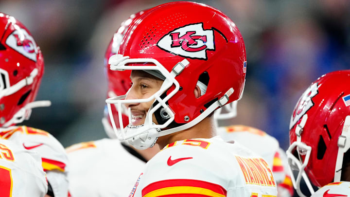 Kansas City Chiefs quarterback Patrick Mahomes (15) and his teammates are shown during the first half, Sunday, September 21, 2025. Kansas City Chiefs quarterback Patrick Mahomes (15) and his teammates are shown during the first half, Sunday, September 21, 2025.