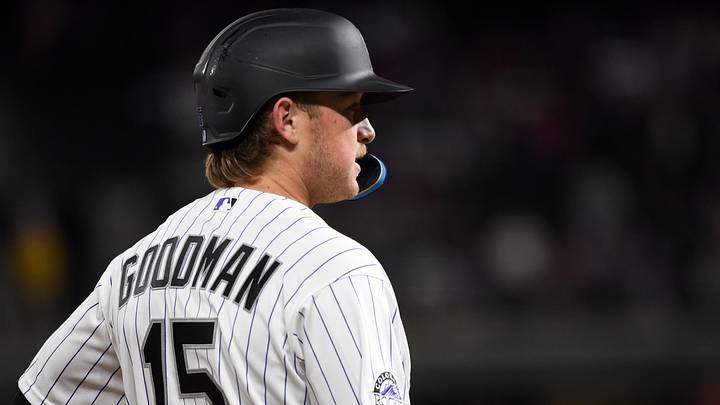 Sep 19, 2026; Denver, Colorado, USA; Colorado Rockies catcher Hunter Goodman (15) at third base in the seventh inning against the Seattle Mariners at Coors Field. Mandatory Credit: Christopher Hanewinckel-Imagn Images Sep 19, 2026; Denver, Colorado, USA; Colorado Rockies catcher Hunter Goodman (15) at third base in the seventh inning against the Seattle Mariners at Coors Field. Mandatory Credit: Christopher Hanewinckel-Imagn Images