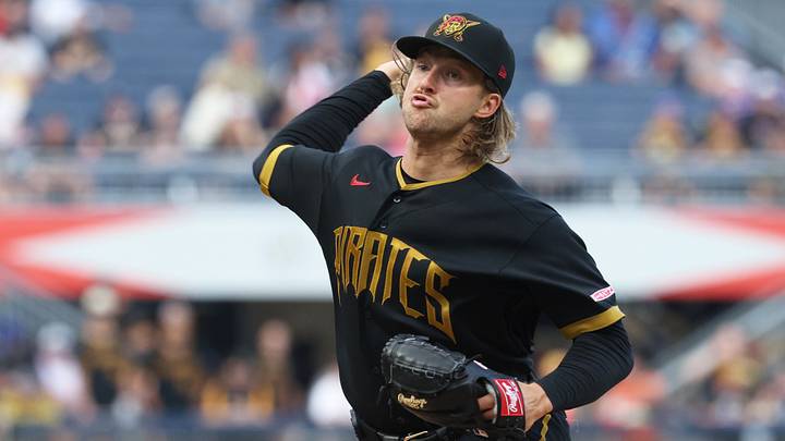 Aug 7, 2026; Pittsburgh, Pennsylvania, USA; Pittsburgh Pirates starting pitcher Carmen Mlodzinski (50) delivers a pitch against the New York Mets during the first inning at PNC Park. Mandatory Credit: Charles LeClaire-Imagn Images Aug 7, 2026; Pittsburgh, Pennsylvania, USA; Pittsburgh Pirates starting pitcher Carmen Mlodzinski (50) delivers a pitch against the New York Mets during the first inning at PNC Park. Mandatory Credit: Charles LeClaire-Imagn Images