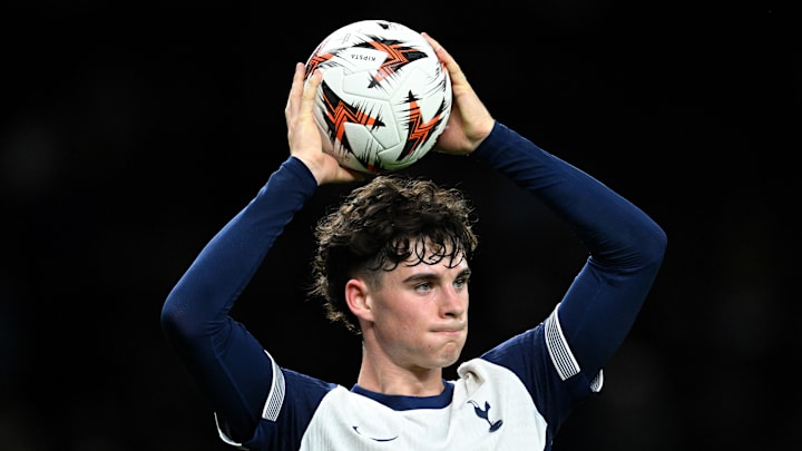 Archie Gray in action during the win over Qarabag 
