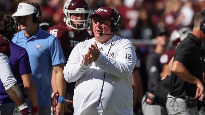 Nov 15, 2025; College Station, Texas, USA; Texas A&M Aggies head coach Mike Elko reacts during the second quarter against the South Carolina Gamecocks at Kyle Field. Mandatory Credit: Troy Taormina-Imagn Images Nov 15, 2025; College Station, Texas, USA; Texas A&M Aggies head coach Mike Elko reacts during the second quarter against the South Carolina Gamecocks at Kyle Field. Mandatory Credit: Troy Taormina-Imagn Images